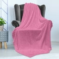 thumbnail image 4 of Pink Polka Dots Soft Flannel Fleece Throw Blanket, Spots and Butterflies Dotted Design Romantic Vintage Bridal Theme, Cozy Plush for Indoor and Outdoor Use, 60" x 80", Pale Fuchsia Pink, by Ambesonne, 4 of 5