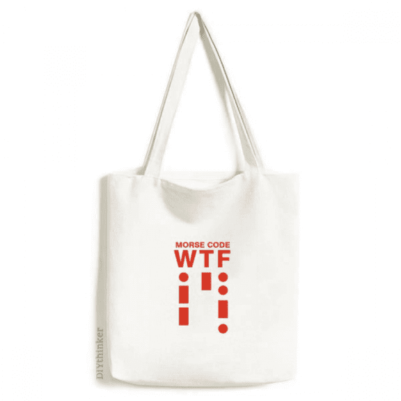 How Expression Morse Code Points Lines Tote Canvas Bag Shopping Satchel Casual Handbag
