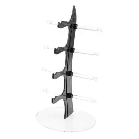 

Sailboat Shape Glasses Display Stand Sunglasses Holder Eyeglass Organizer Storage Rack for Home Shop (Black 4 Layers)