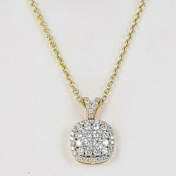 2 Ct Round Cut Simulated Diamond Women's Cluster Pendant 14k Yellow Gold Plated