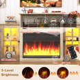 thumbnail image 4 of 60" Electric Fireplace with Mantel, LED Fireplace TV Stand for up 65" 70" Flat Screen TVs, Tall Entertainment Center with Glass-Doors & Glass-Shelves, 4 of 10