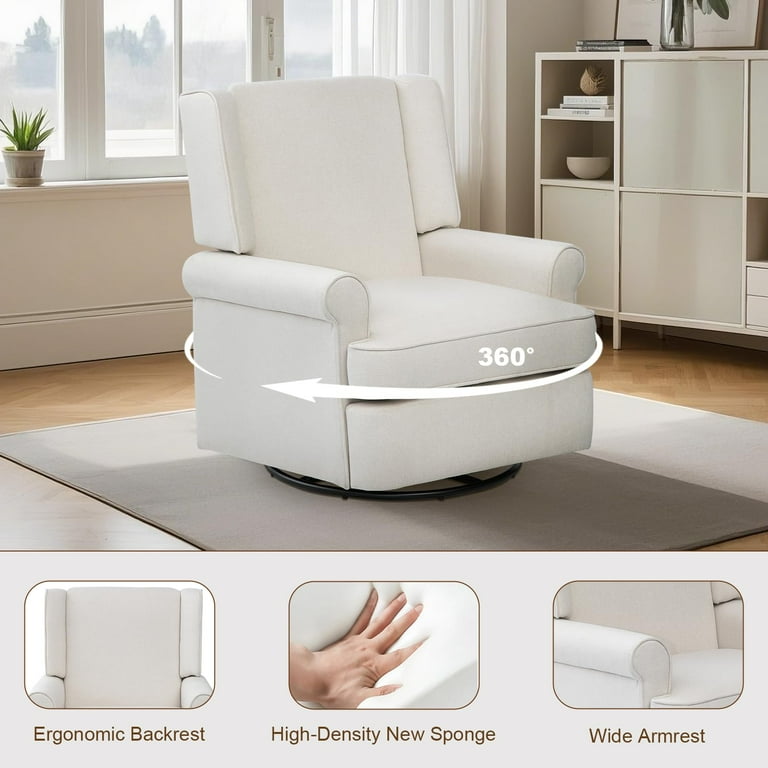 Swivel Rocker Chair,Nursery Glider Chair Nursery Breastfeeding