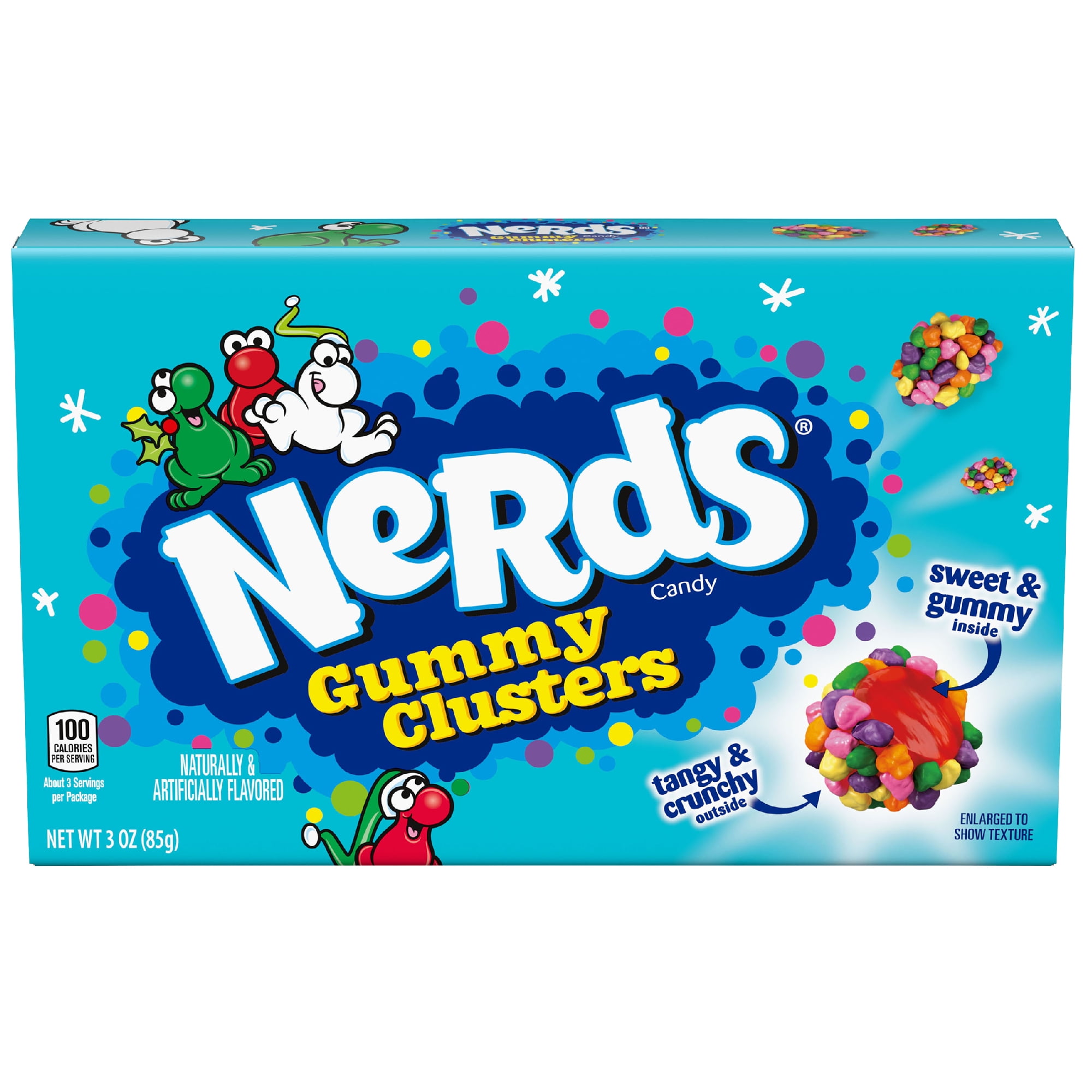 438636 Nerds Holiday Gummy Clusters, Fruity Stocking Stuffer Candy, 3oz