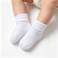 thumbnail image 4 of Krdevn Baby White Fold-Over Socks Soft Breathable Cotton Ankle Socks for Everyday Wear,0-1 Years, 4 of 4