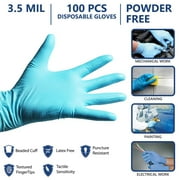 Interstate Safety 40301 3.5 MIL Latex Disposable Gloves - (Large Size)