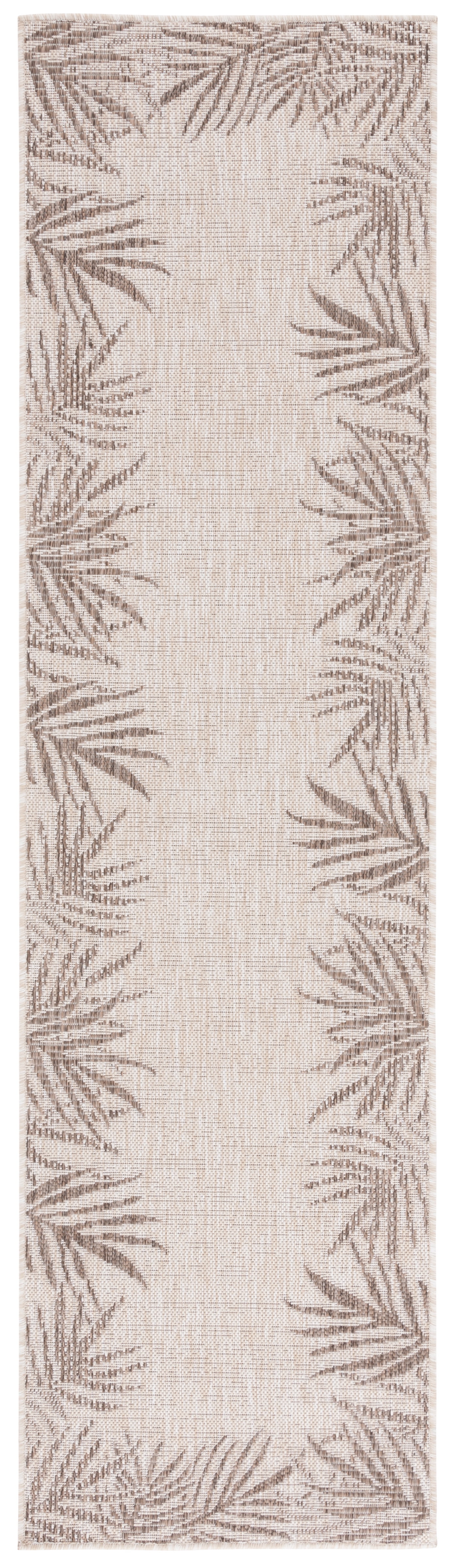 SAFAVIEH Beach House Cherlyn Botanical Indoor/Outdoor Runner Rug, Beige/Brown, 2'2" x 8'