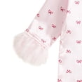 thumbnail image 5 of Qopobobo Baby Girl Romper Infant Clothes Newborn Baby Girl Fall Outfit Bow Print Long Sleeve Full Length Zipper Front Ribbed Jumpsuit Infant Clothes Pink,3-6 Months, 5 of 7