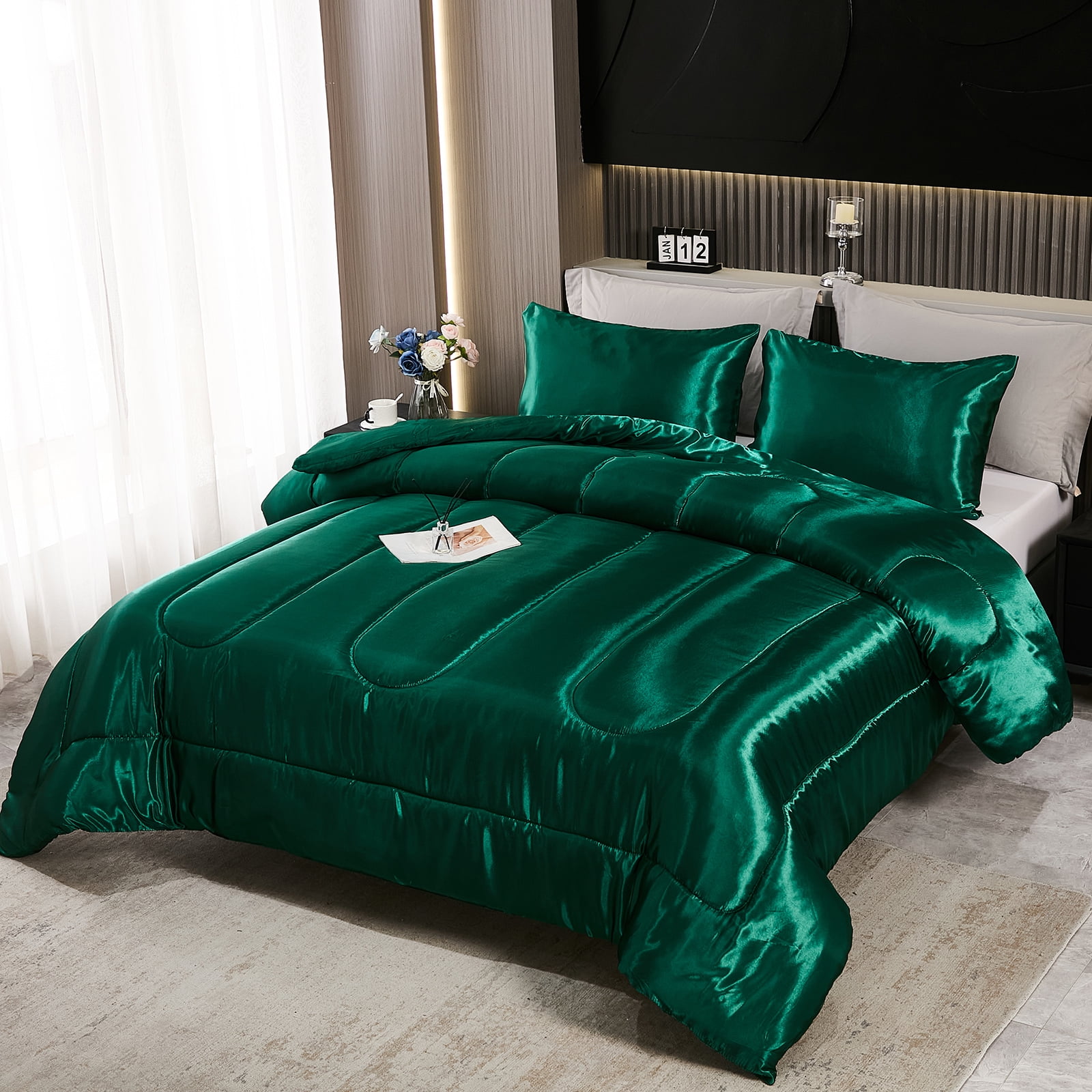 Satin Comforter Set King Silk Like Pink Bedding Set Luxury Hotel Silky Bed Home Deocr Sexy Silky Down Comforter Light Pink Bed Set