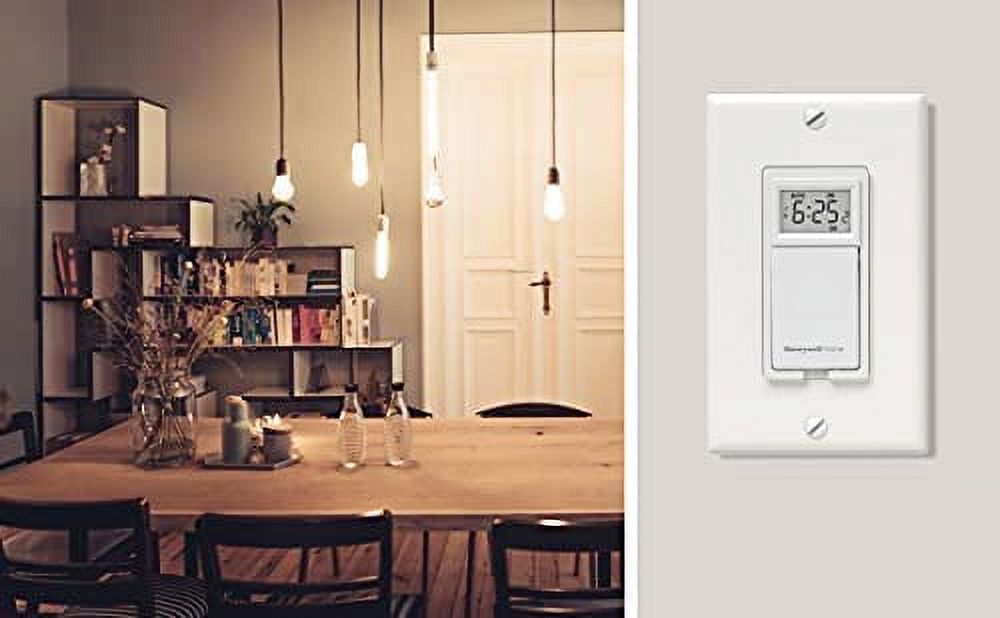 HONEYWELL Light Switch, 7 Day, Programmable, White - image 3 of 4