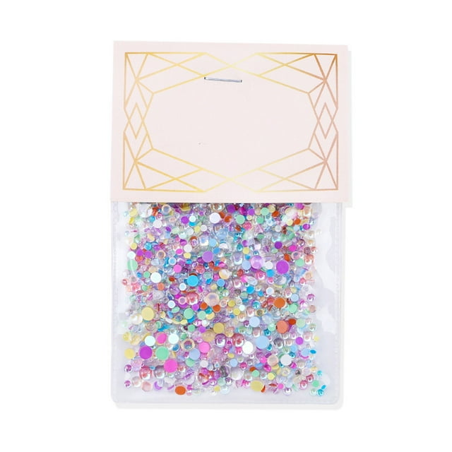 1440 Pieces Glass Crystal Set Flat Back Excellent Gloss Nail Art Rhinestones DIY Handcraft Manicure Accessories Card Making Mixed Color