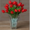 thumbnail image 2 of 20pcs Artificial Tulips Flowers Fake Faux PU Tulip Bouquet Real Touch Flower Arrangement for Home Room Office Party Wedding Decoration Excellent Gift Idea for Mothers Day, 2 of 13
