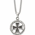thumbnail image 1 of Stainless Steel Antiqued And Polished Cross In Circle 22In Necklace Made China -Jewelry By Sweet Pea, 1 of 8