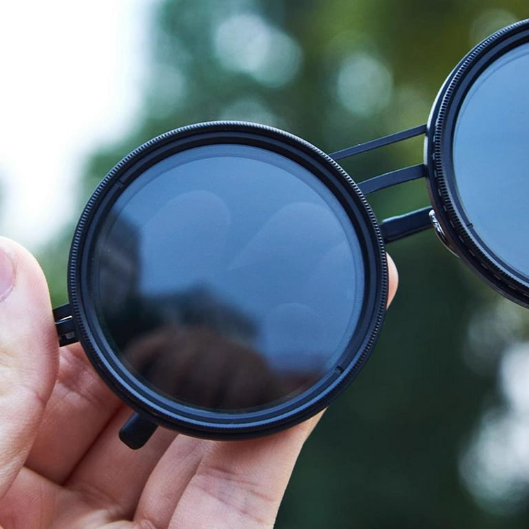 Adjustable Tint Rounded Polarized Lenses Retro Sunglasses - Main Image