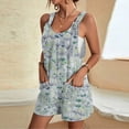 thumbnail image 1 of Puntoco Pantalones cortos casuales para mujer Pantalones cortos casuales con estampado de tirantes para mujer Pantalones cortos tipo mono con bolsillos, 1 of 5
