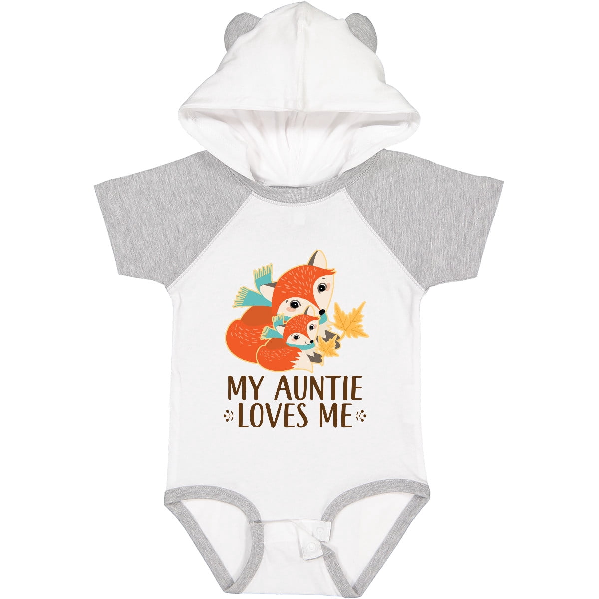 Inktastic Auntie Loves Me Woodland Fox Boys or Girls Baby Bodysuit