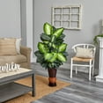 thumbnail image 2 of Nearly Natural 50in. Golden Dieffenbachia Artificial Plant with Bamboo Planter, Green, 2 of 3