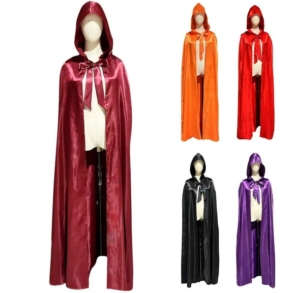 Hvyesh Men Women Halloween Cloak With Hood Renaissance Cape Unisex Adult Full Length Medieval Cloak Party Wizard Cosplay Cloaks