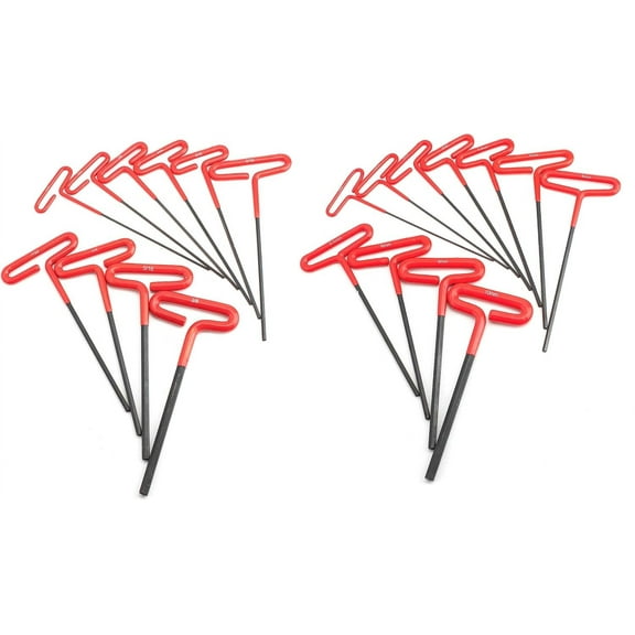 20pc SAE & METRIC EXTRA LONG T-HANDLE HEX KEY TOOL ALLEN SET