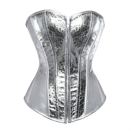 ZSQDM Clearance Slip Shorts for Women Bustier Corset Top With A Bodice By An Artificial Leather Waist Cincher Chest Supporting Body Shaping Clothes Silver XXXXL