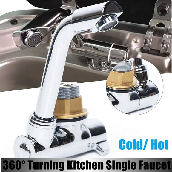 RV Caravan Copper Faucet Foldable Marine Boat Faucet Hot Cold Water Swivel Tap