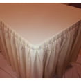 thumbnail image 1 of 6' Fitted Polyester Double Pleated Table Skirting Cover w/Top Topper 21 COLORS", (Color: Ivory), 1 of 1