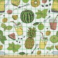 thumbnail image 2 of Ambesonne Tropical Fabric by the Yard Upholstery, Summer Drinks Fruits, 5 Yards, Multicolor, 2 of 5