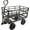 Black-pneumatic-double Height, variant on Heavy Duty 400 Lbs Capacity Mesh Steel Garden Cart Folding Utility Wagon with Removable Sides Multi-Purpose