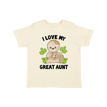 

Inktastic Cute Sloth I Love My Great Aunt with Green Leaves Gift Toddler Boy or Toddler Girl T-Shirt