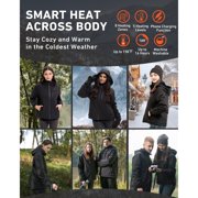 ARRIS Women's Heated Jacket with 7.4V Battery Pack, 8 Heating Zones, Waterproof Softshell Warm Coat, XL