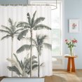thumbnail image 4 of Shower Curtains for Bathroom, Tropical Palm Tree Waterproof Fabric Shower Curtain, Summer Beach Botanical Decorative Bathroom Curtain for Bathtub, 72"x84", No Hooks Included, 4 of 9