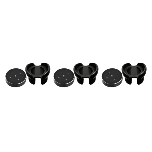 Transemion Volant de Voiture Sans Fil Télécommande Musique Streaming Noir Noir avec Support 36x36x8.5mm 3Set
