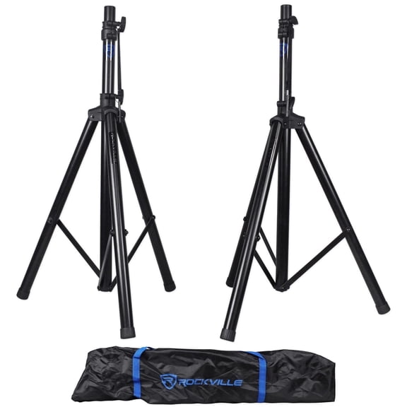 Rockville Speaker Stands RVES1 Tripod Heavy-Duty Construction Black with Carry Bag Pair