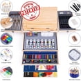 thumbnail image 2 of Set de arte profesional Juego de pintura de 85 piezas de lujo de madera para manualidades, kit de pintura de dibujo con caballete y 2 almohadillas de dibujo, 2 of 9