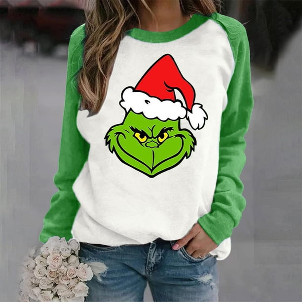 Sudadera navideña para mujer Sudadera holgada con cuello redondo Ropa deportiva Ygjytge Verde T L para Mujer