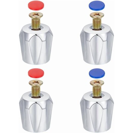 1bag 4 Sets 2 Colors Alloy Faucet Handles Hot and Cold Faucet Knobs Replacement Sink Handles for Home Bathroom Kitchen Colorful