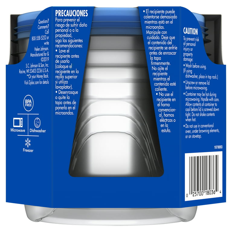 Ziploc® Twist 'n Loc Round BPA-Free Plastic Food Storage Container - 4  pack, 8 oz - Harris Teeter
