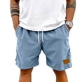 thumbnail image 6 of Men's Premium Corduroy Shorts Retro Urban Casual Elastic Waist Drawstring Loose Fit Daily Shorts with Pockets 2026 Blue M, 6 of 6