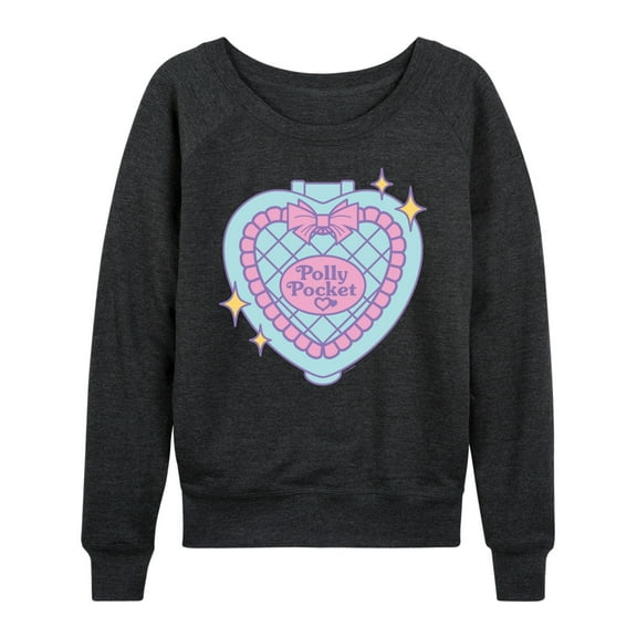 Polly Pocket - Polly Pocket Quilted Heart Case - Women's French Terry Long Sleeve Shirt