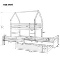Triple Bed with Trundle, Twin Size Triple Bunk Bed Frame, Lshaped