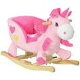 thumbnail image 2 of Unicorn Baby Rocking Horse, Ride-on Unicorn Rocking Chair with 32 Songs, Toddler Rocker Toy with Wooden Base and Safety Belt, Plush Rocking Horse for 1.5-3 Year Old, Pink, 2 of 7