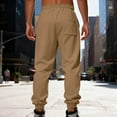 thumbnail image 5 of Men's Fleece Sweatpants Casual Loose Fit Joggers Elastic Waist Heavyweight Tapered Cargo Pants with Pockets, 5 of 9