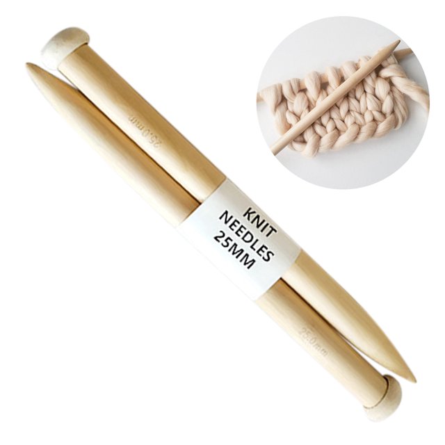 Knitting Needle Smooth Single Pointed Wood Sweater Needle Knitting Tool for DIY