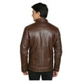 thumbnail image 4 of Luis Leather Mens Crazy Brown Genuine Lambskin Leather Jacket, Motorcycle Biker Jacket For Men, 4 of 5