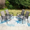 thumbnail image 2 of Summit Living 4-Piece Outdoor Patio Dining Chairs, All-Weather Steel Frame & Textilene Seat, Black & Gray, 2 of 9