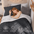thumbnail image 4 of Sasttie 7 Pieces Twin Comforter Set, Reversible Bed in a Bag, All Season Bedding Set with Comforter, Flat Sheet, Fitted Sheet, Pillowcases & Shams, Dark Grey & Light Grey, 4 of 5