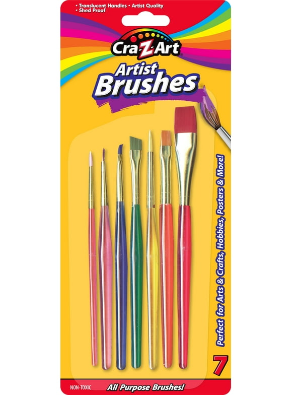 Cra-Z-Art All Purpose Artist Paint Brushes, Multicolor, 7 Count, Child to Adult, Back to School