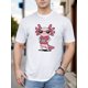 thumbnail image 1 of Men's Cool Axolotl with Fashion Glasses Graphic T-Shirt - Casual Polyester Short Sleeve Crewneck, Pink and White Summer Tee, 1 of 4