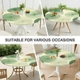 thumbnail image 7 of Green Tie Dye Overlay Pattern Round Fitted Tablecloth with Elastic Edge,Dining Table Cover Waterproof,Outdoor Round Tablecloth for Camping,Dining,Indoor and Outdoor, 7 of 7