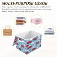 thumbnail image 6 of Yayeee Collapsible Cube Storage Bin with Lid Fabric Closet Decorative Basket with Handles, Red Cartoon Truck Pattern, 6 of 7