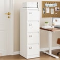 thumbnail image 3 of AUHUP 4 Drawer Metal File Cabinet with Lock, White Vertical Filing Storage Cabinet for Home Office, 3 of 10